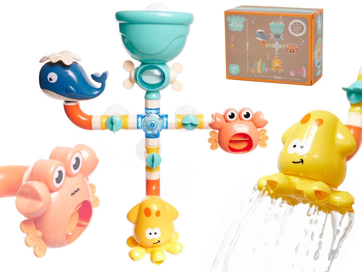 Bath toy shower sprinkler sea creatures
