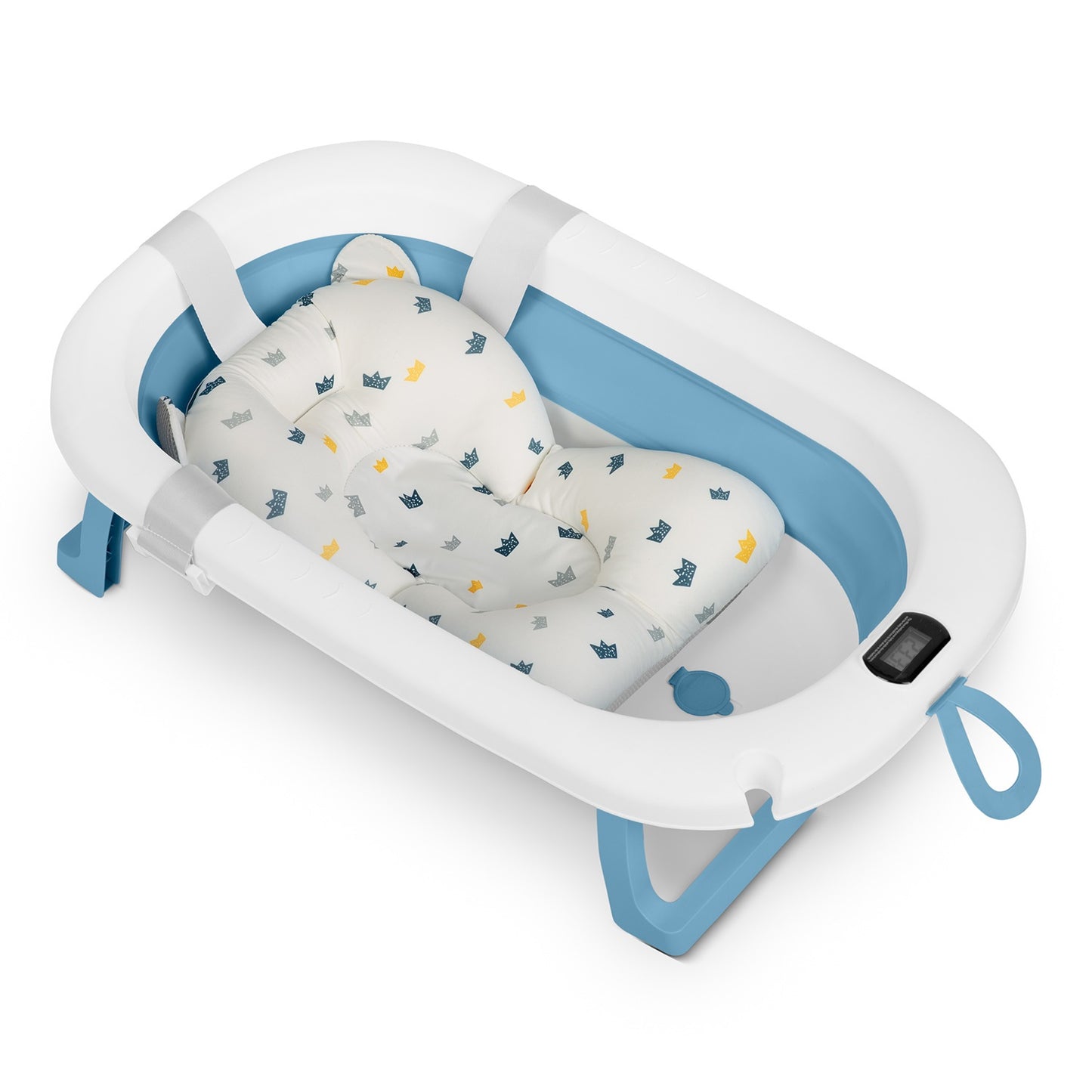 Bathtub for children, infants with thermometer and insert RK-287 white and blue