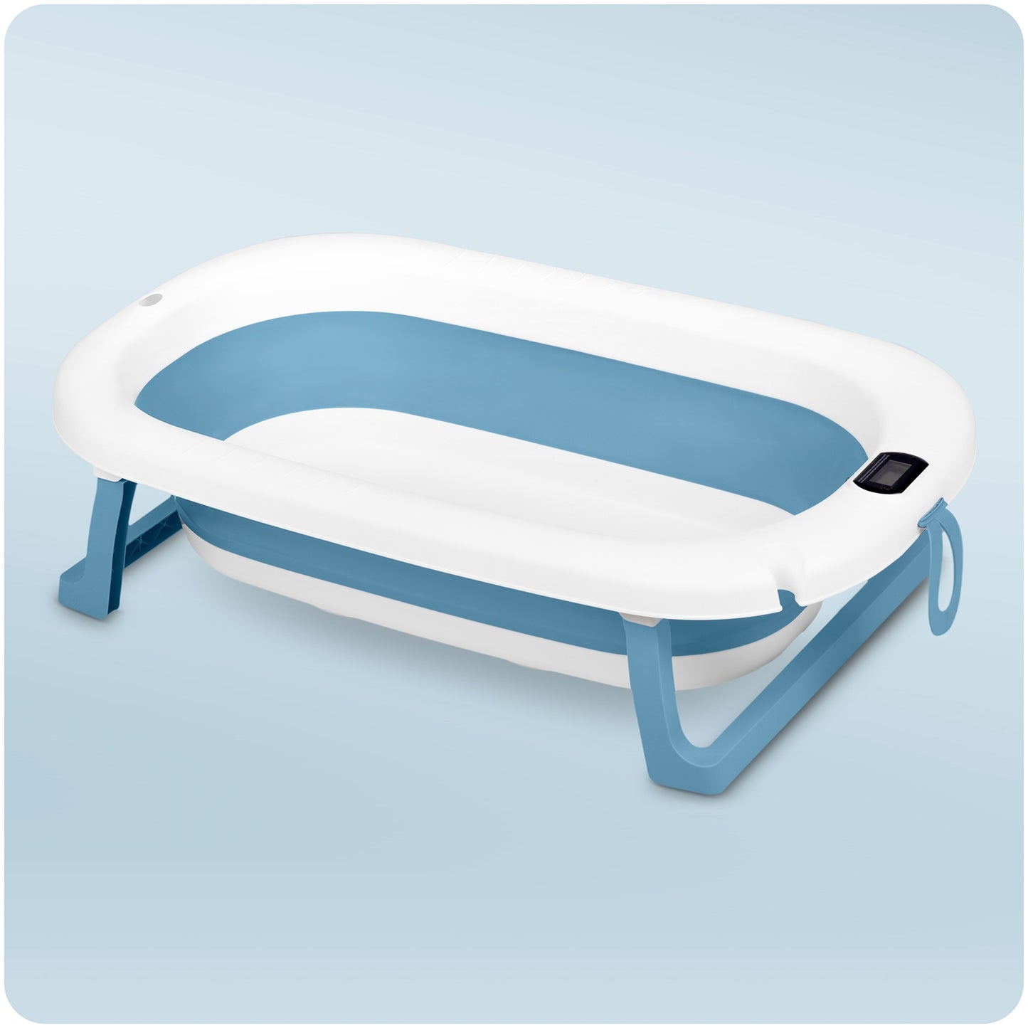 Bathtub for children, infants with thermometer and insert RK-287 white and blue