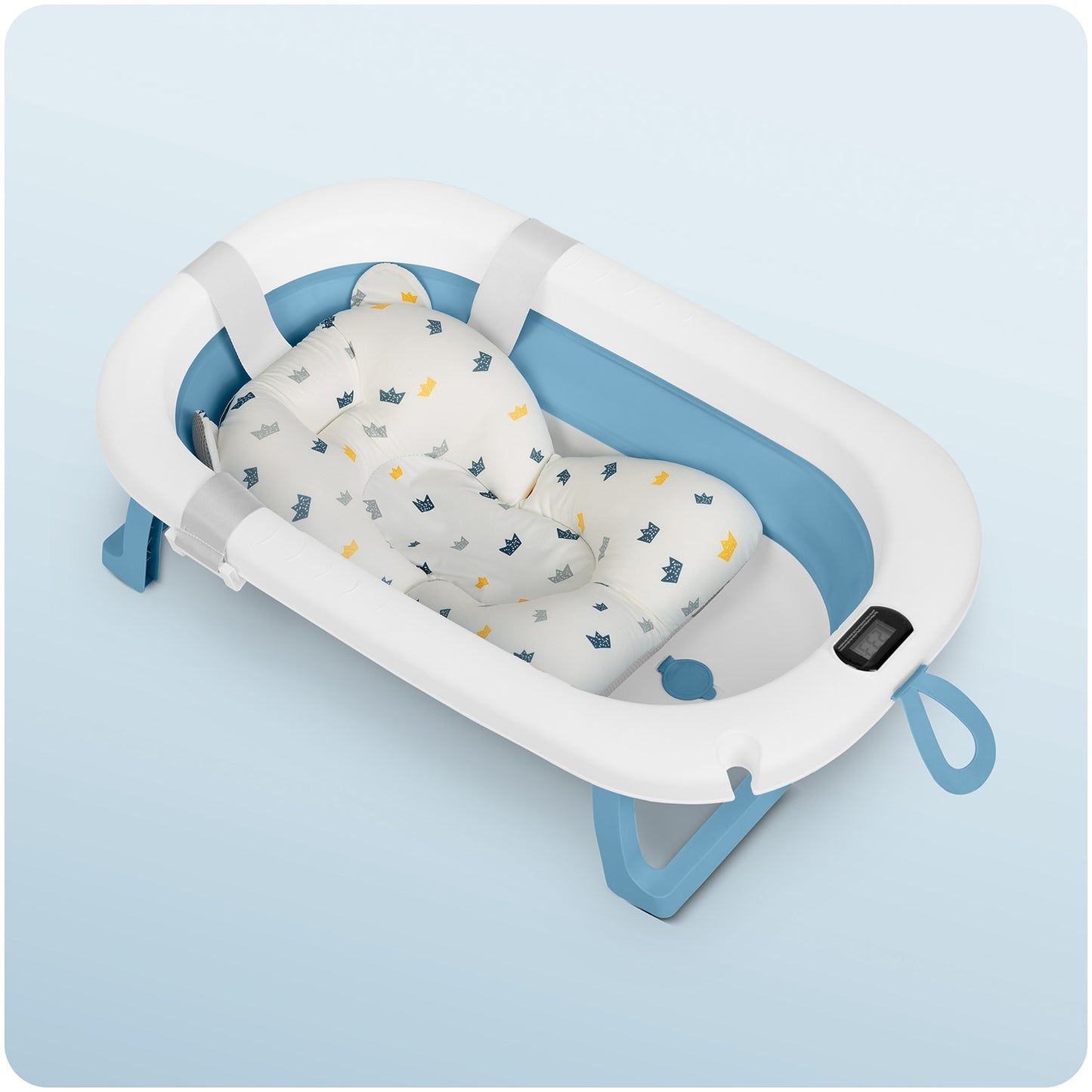 Bathtub for children, infants with thermometer and insert RK-287 white and blue