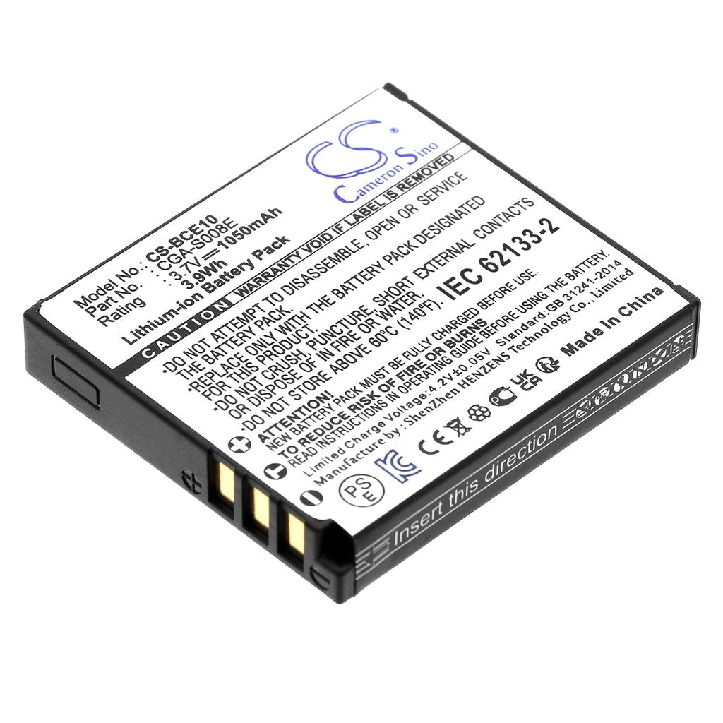 Batteri för Cga-S008/Dmw-Bce10/Vw-Vbj10 ersättningsbatteri