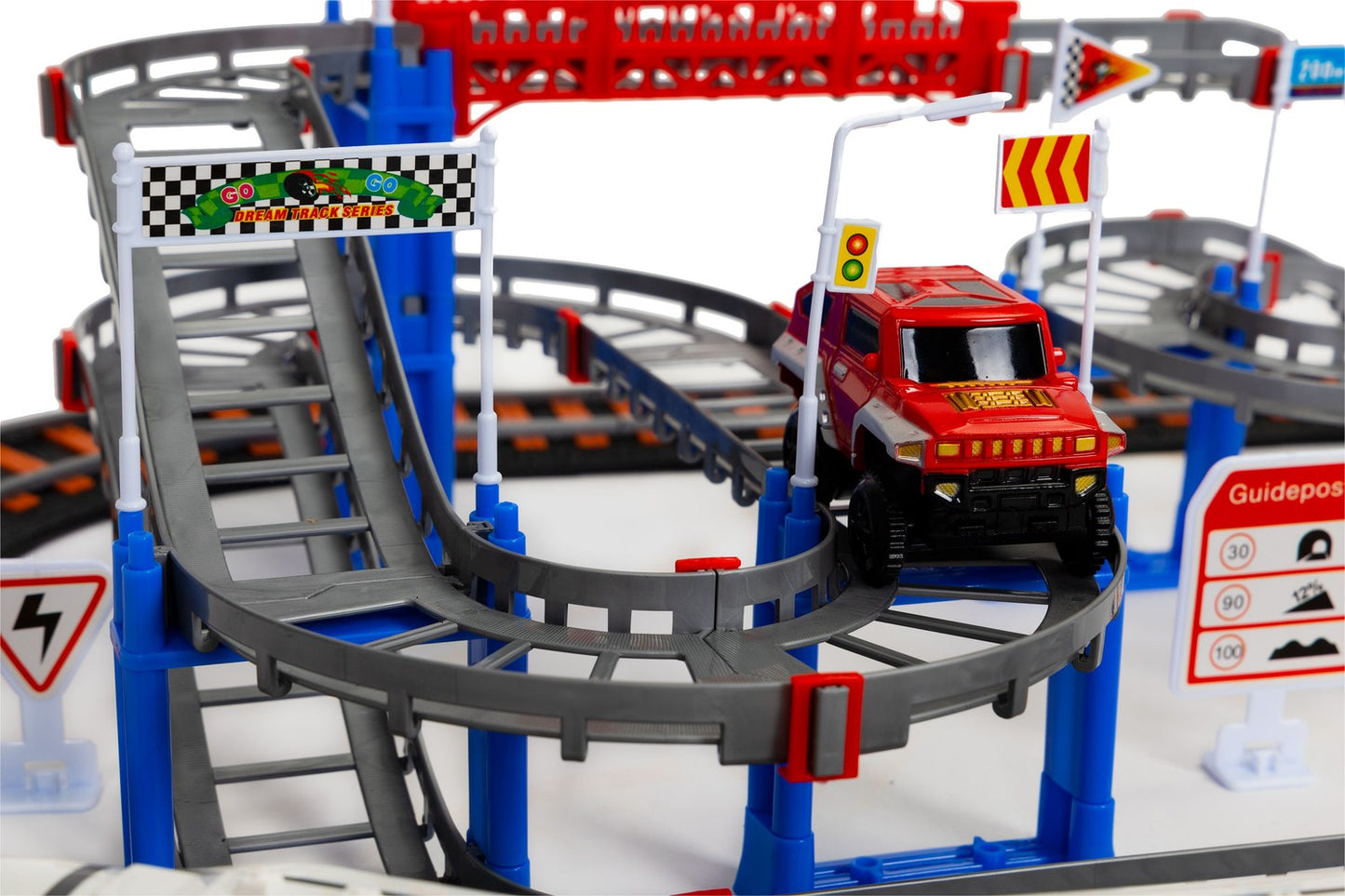 Battery Operated Train & Car Track Set, 108 Pieces