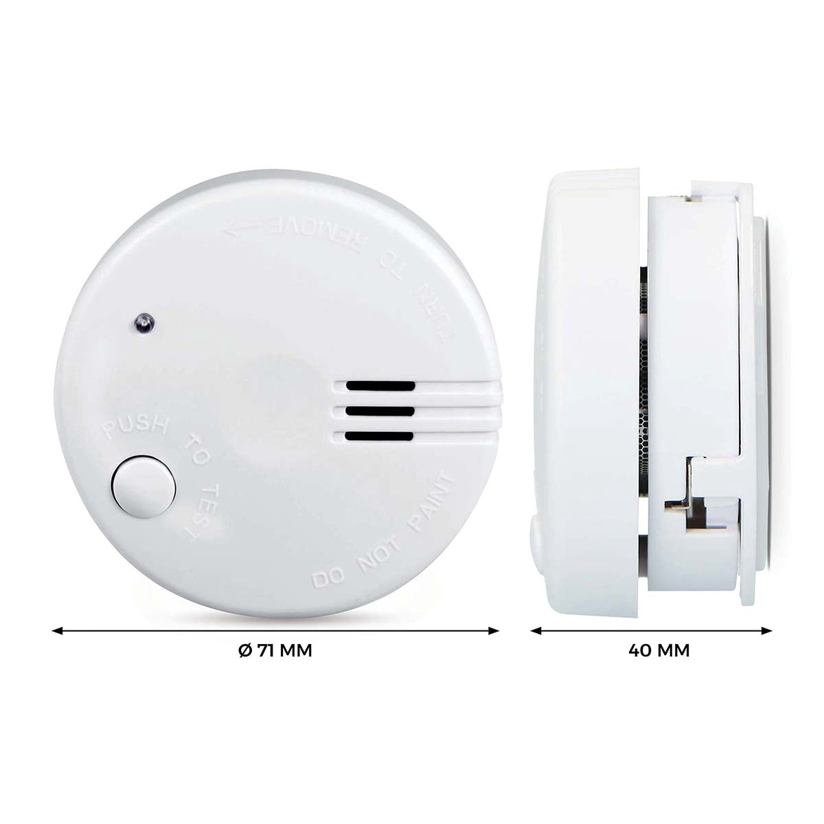 Battery-Powered Smoke Alarm, 5-Year Life, 85 dB, White