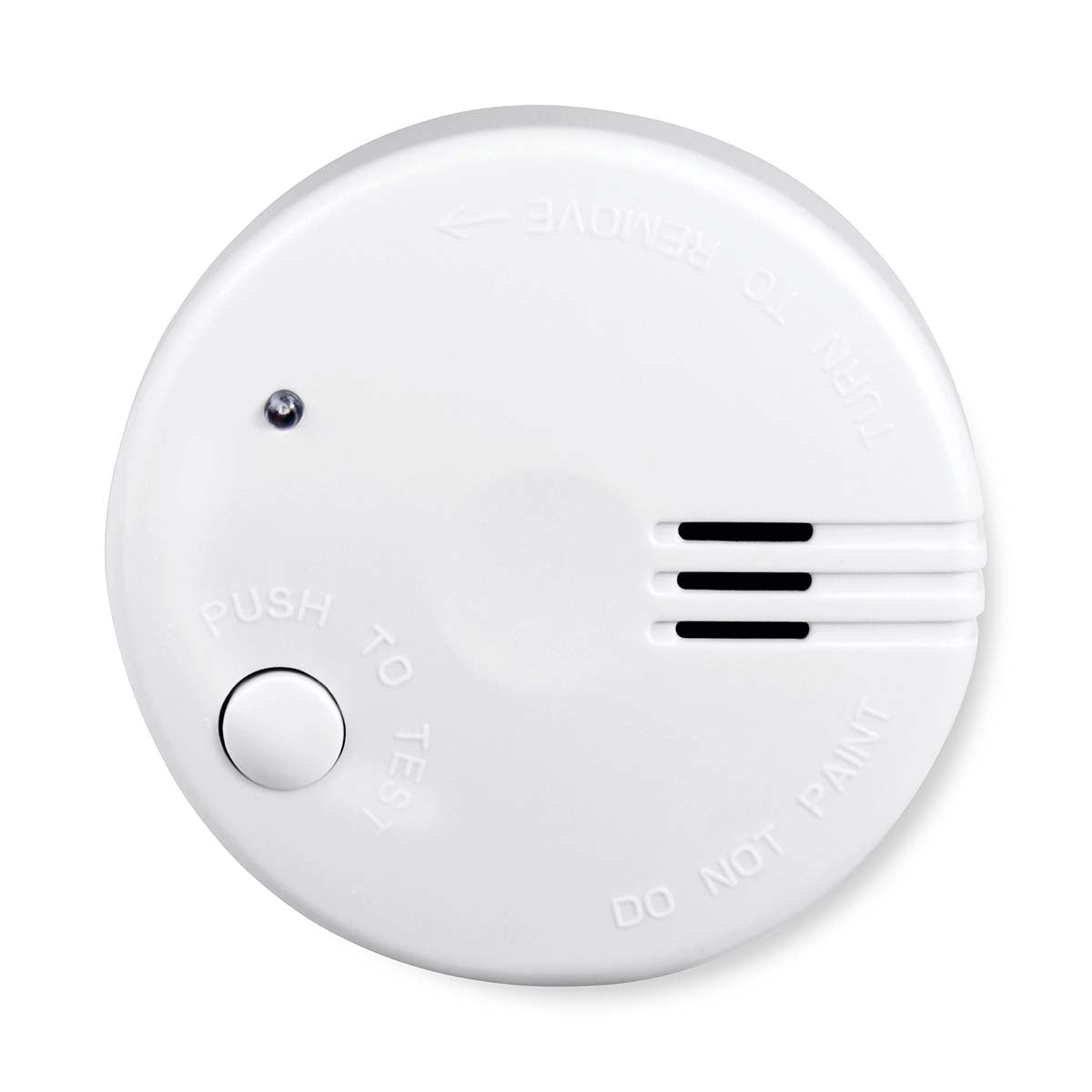 Battery-Powered Smoke Alarm, 5-Year Life, 85 dB, White
