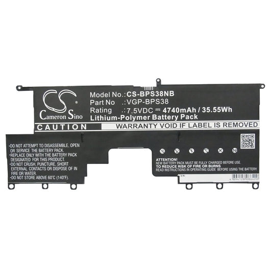 Battery VGP-BPS38 for SONY, 7.5V, 4740mAh