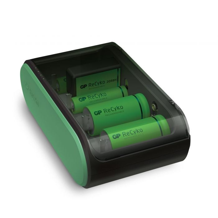 Battery charger universal GP. For AA / AAA / 9V / C / D (USB)