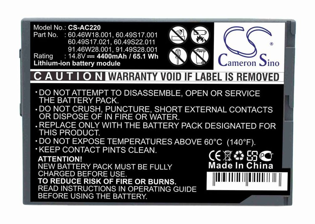 Battery for Acer TravelMate 220 etc