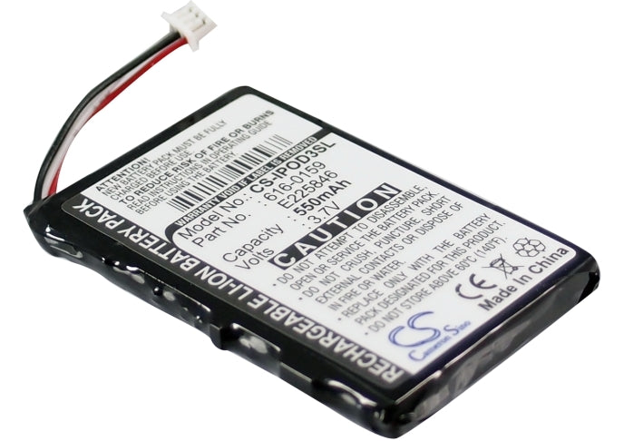 Battery for Apple iPod (3rd Gen) 550mAh, 3.7V