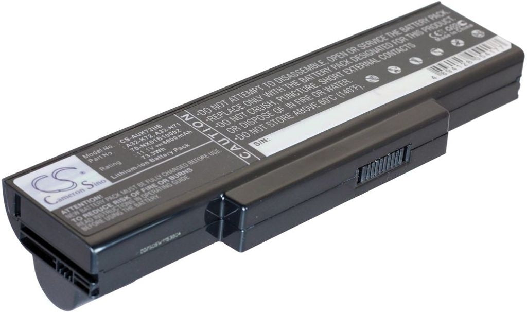 Battery for Asus A72 / K72 etc. 6600 mAh