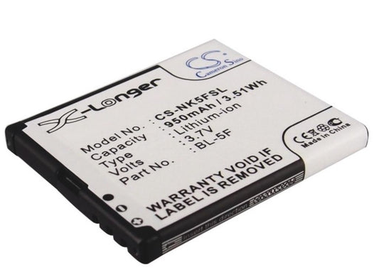 Battery for BL-5F replacement battery