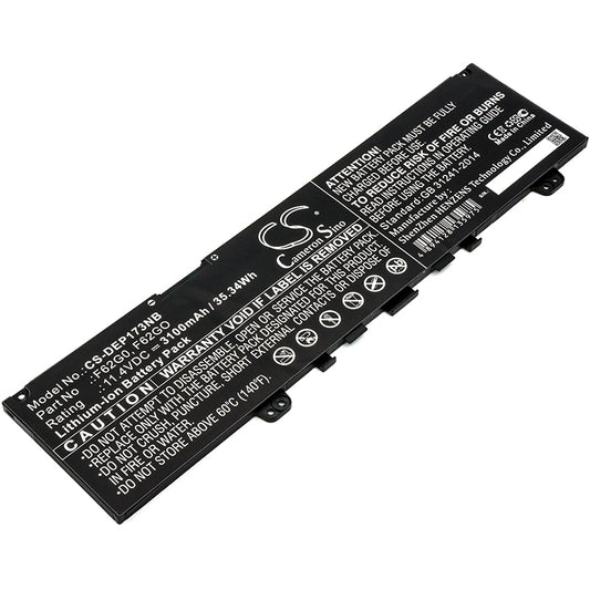 Battery for Dell Inspiron 7373, 13 7000 etc., 11.4V 3100mAh