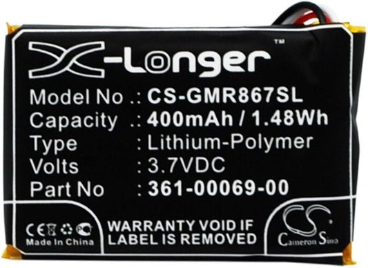 Battery for Garmin 010-11867-10 etc