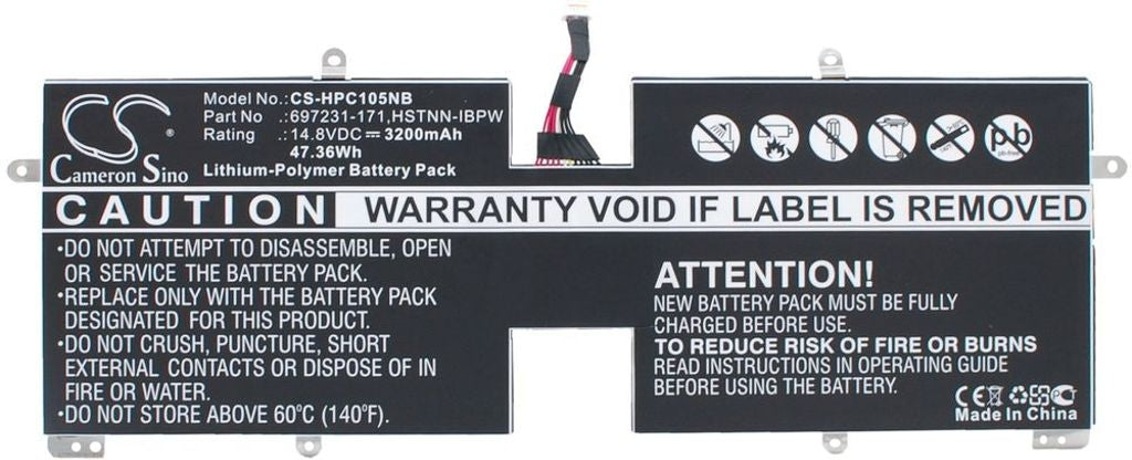Battery for HP Specter XT TouchSmart 15-4000eg etc
