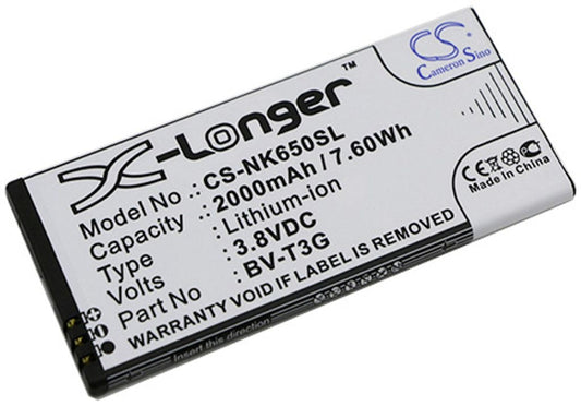 Battery for Microsoft Lumia 650 etc