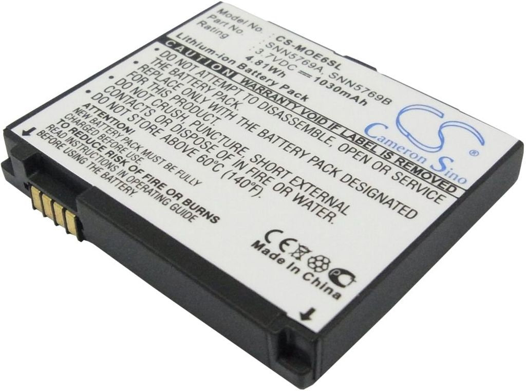 Battery for Motorola MOTOROKR E6 etc