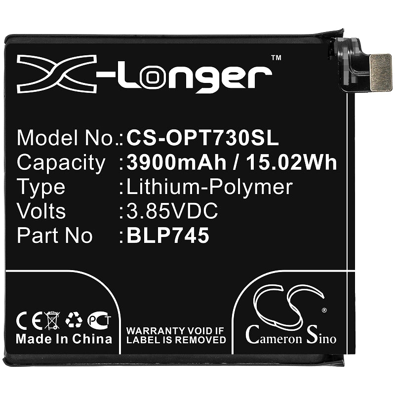 Battery for OnePlus 7T Pro, 3900mAh, 3.85V