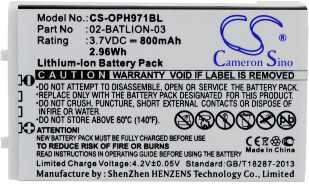 Battery for Opticon OPL-7724 etc