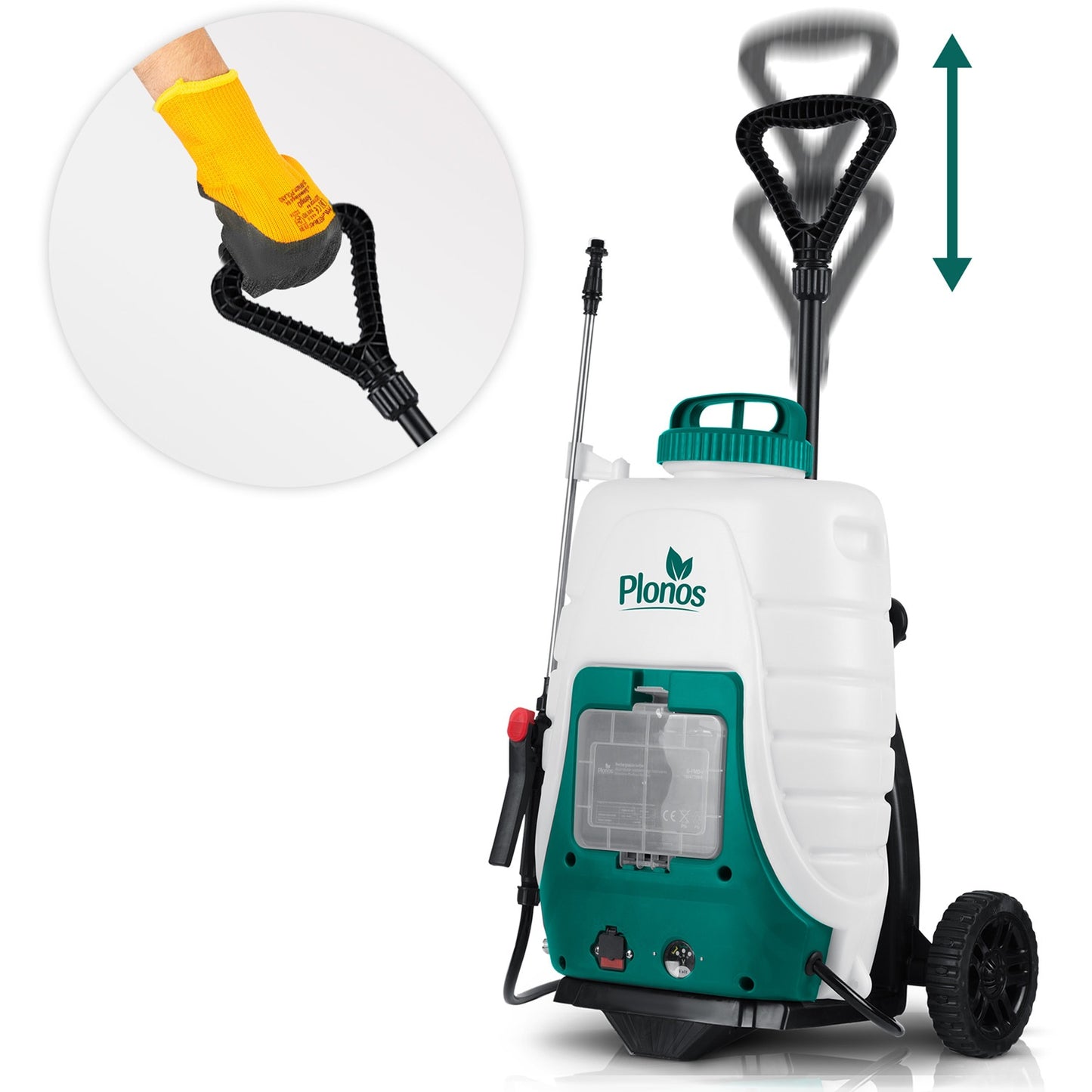 Battery-operated pressure sprayer with trolley Plonos PL-600