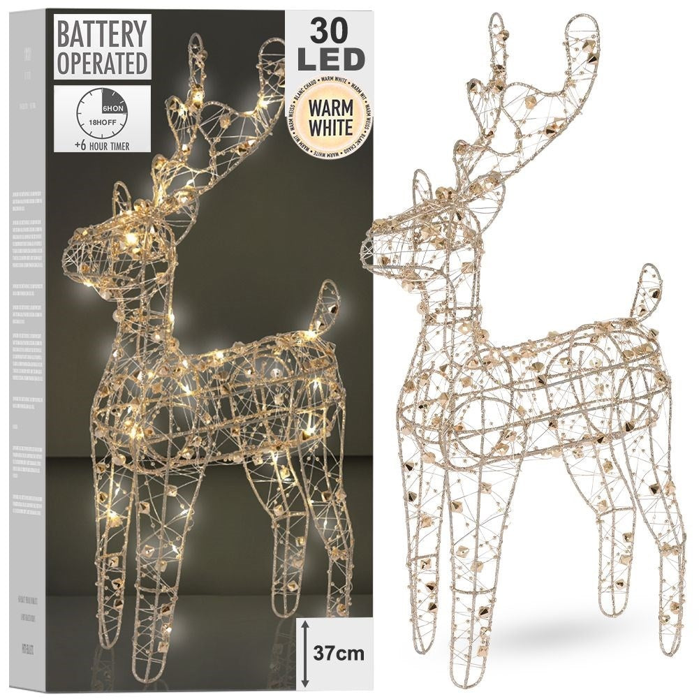 Battery powered Pure with 30 LED lights in Gold for Christmas decoration