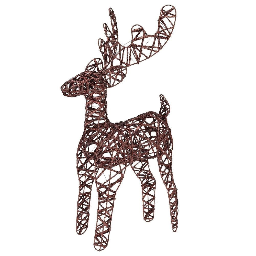 Battery powered reindeer with 50 LED lights, brown Christmas decoration