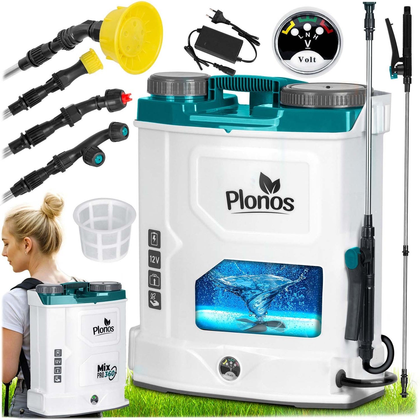 Battery-powered sprayer with mixer Plonos PL-603