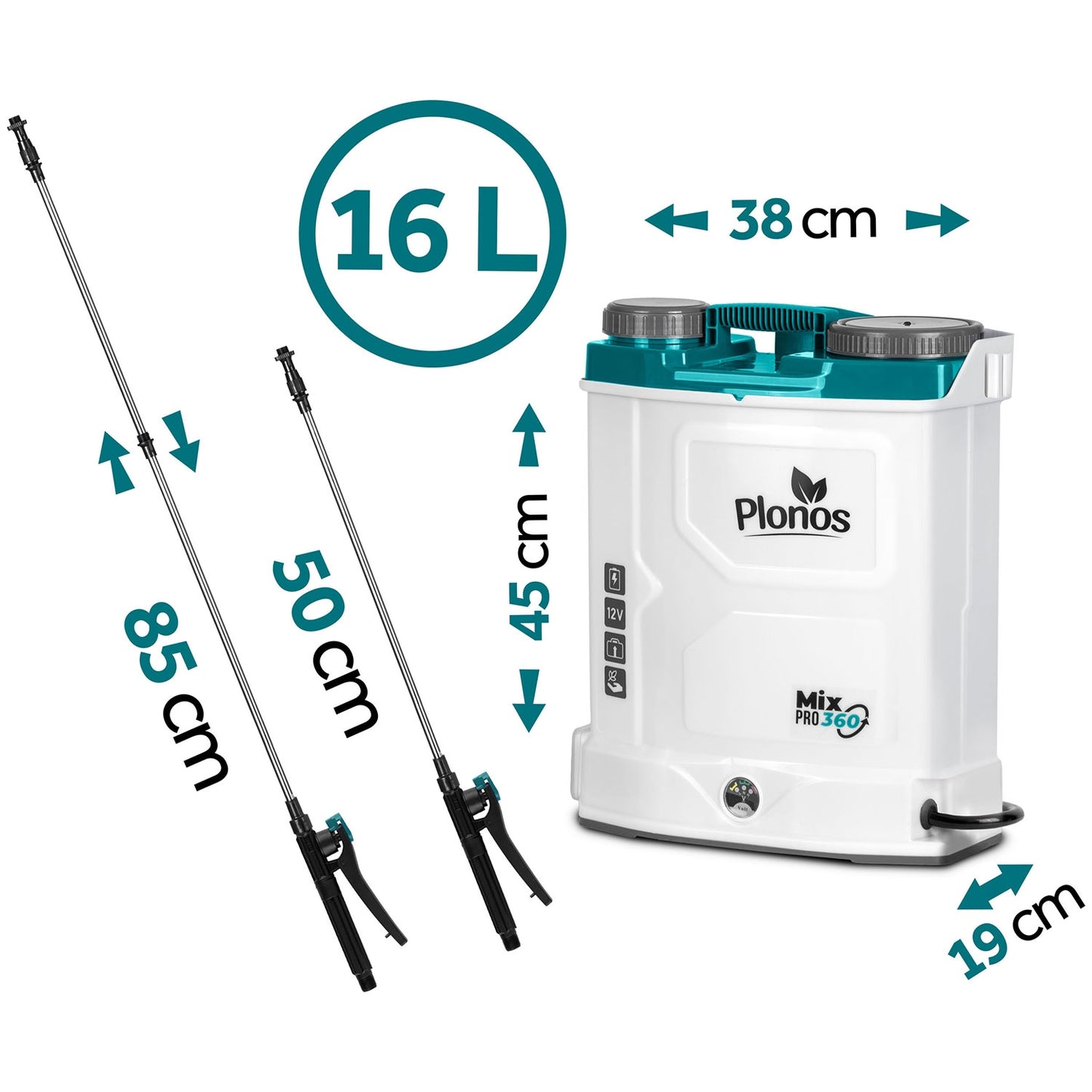 Battery-powered sprayer with mixer Plonos PL-603