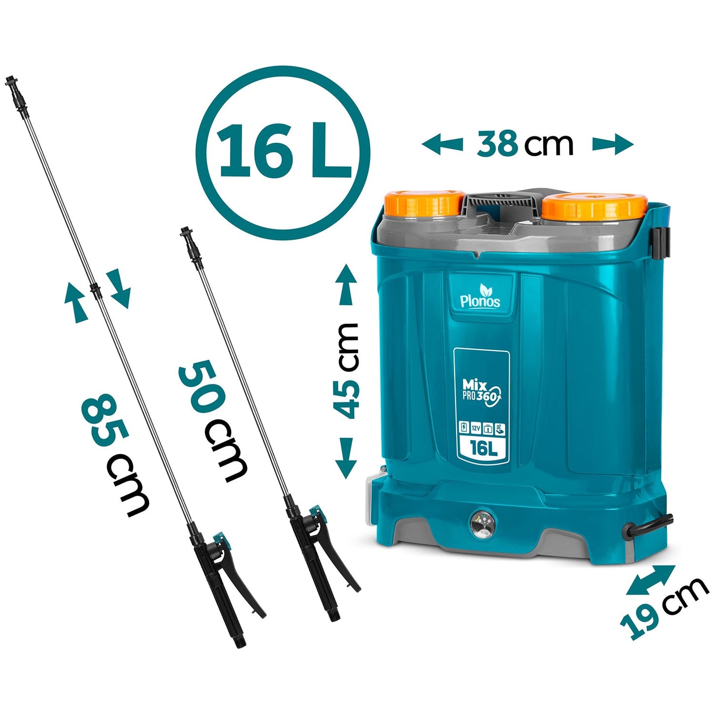 Battery-powered sprayer with mixer Plonos PL-604
