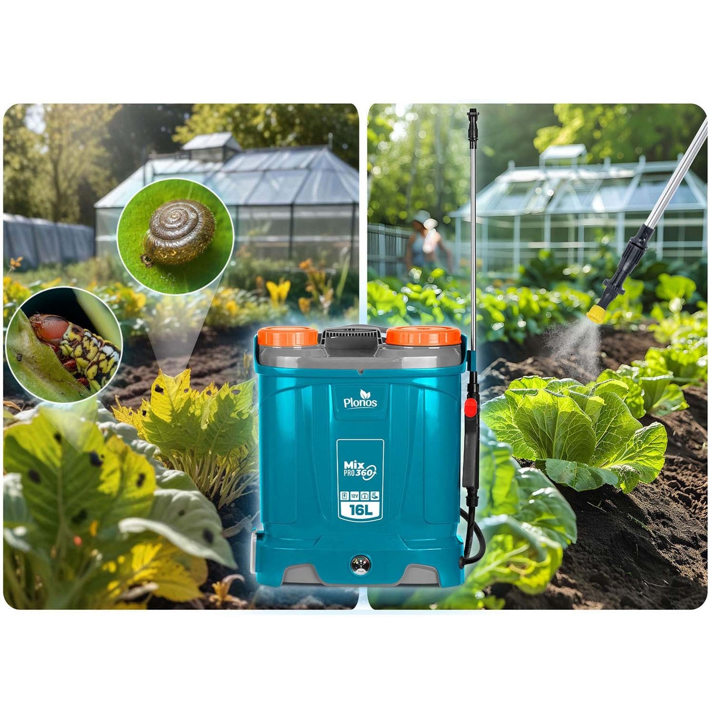 Battery-powered sprayer with mixer Plonos PL-604