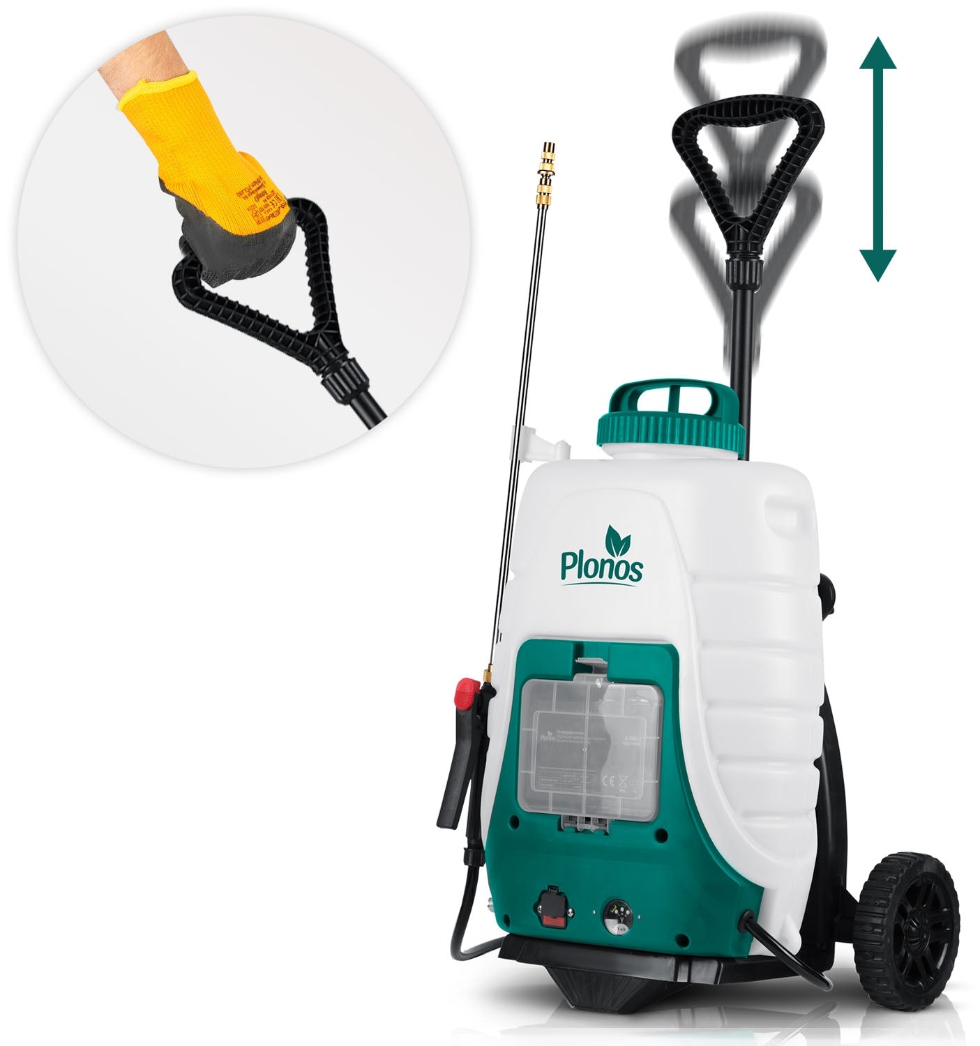 Battery-powered sprayer with trolley Plonos PL-601