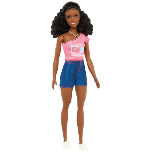 Barbie Brooklyn Doll, Coral T-Shirt & Jean Shorts Set