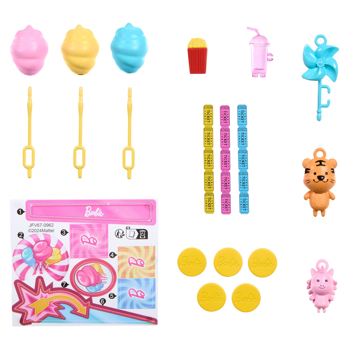Barbie Cotton Candy Stand Playset with Doll & Accessories
