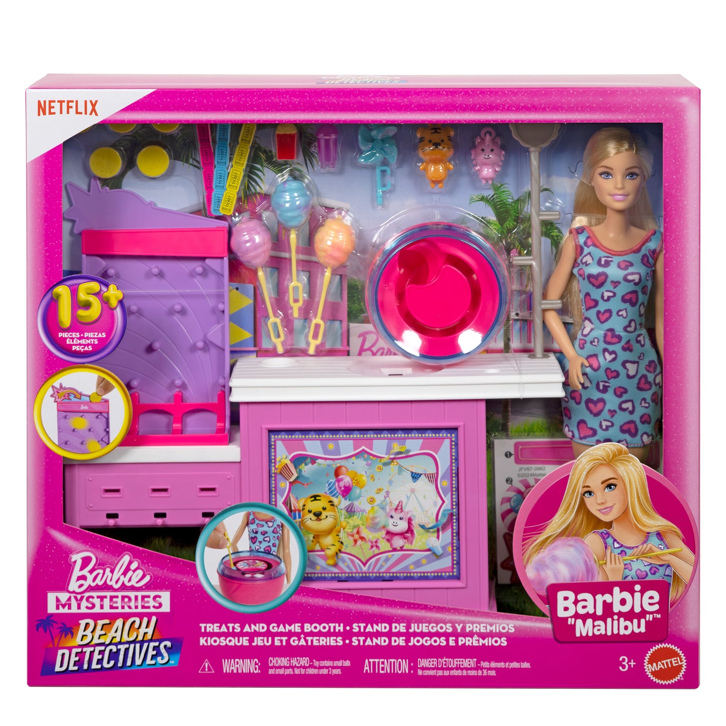 Barbie Cotton Candy Stand Playset with Doll & Accessories