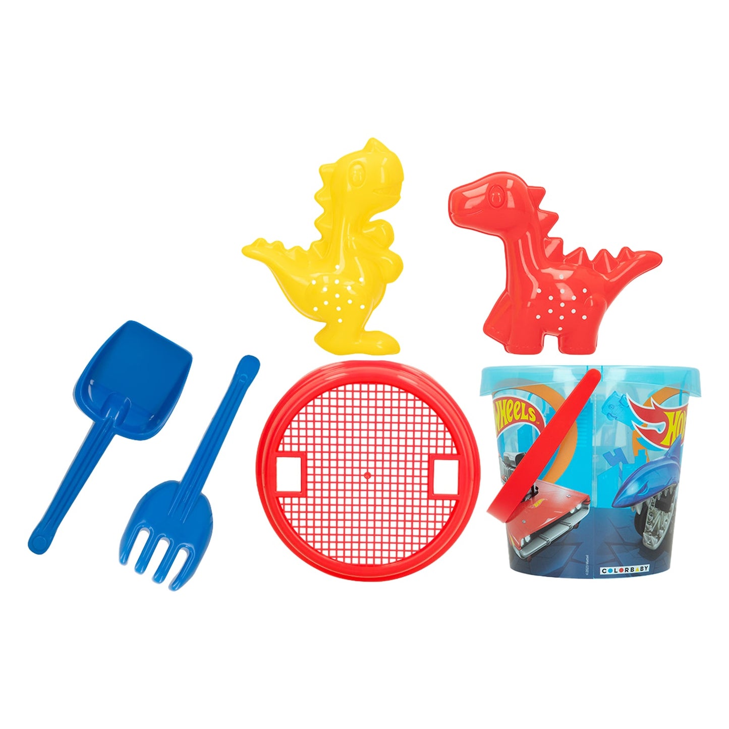 Hot Wheels Beach Toy Set, 18cm Bucket, 6 Pcs