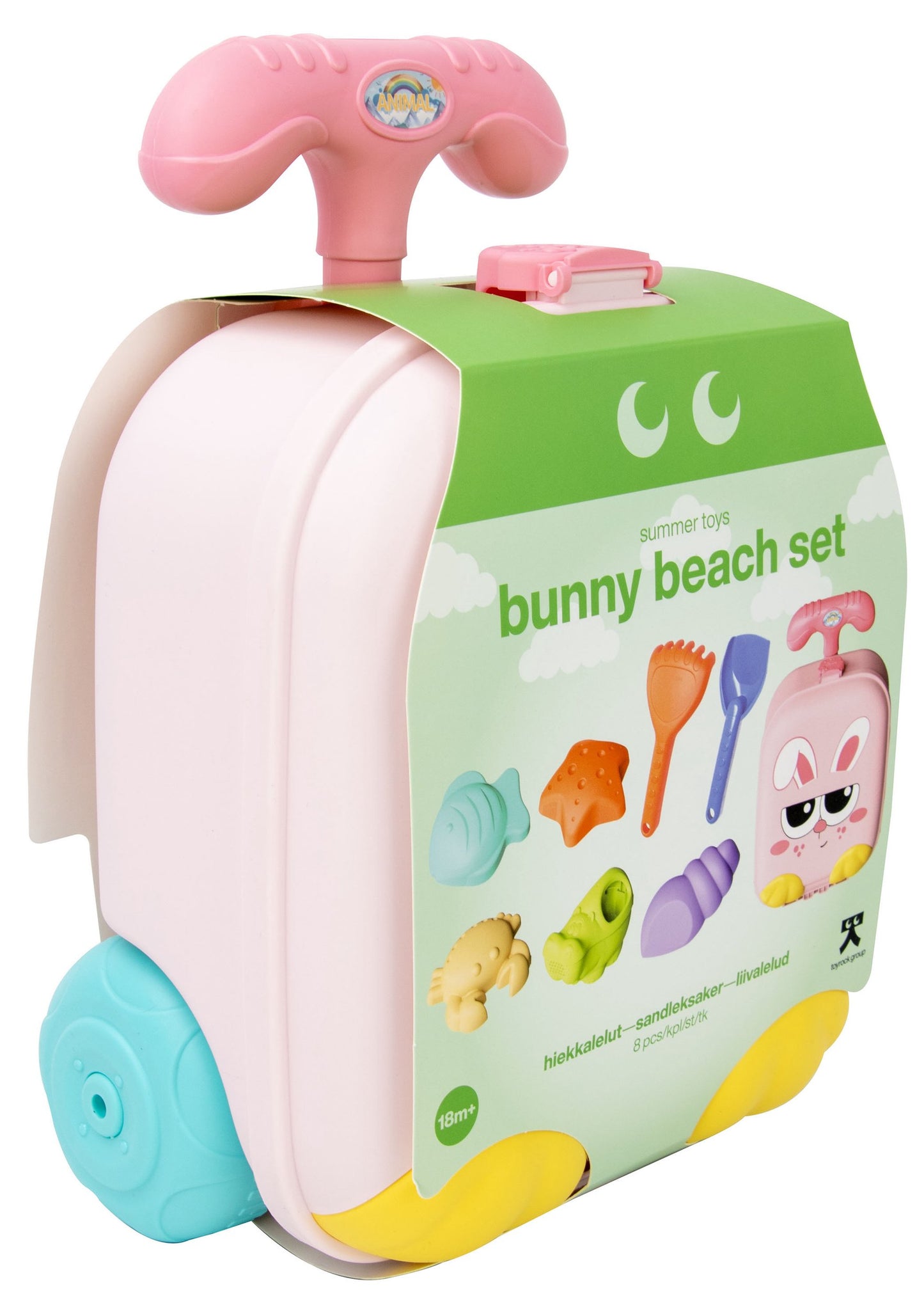 Beach Toy Set with Bunny Trolley, 8 Pieces