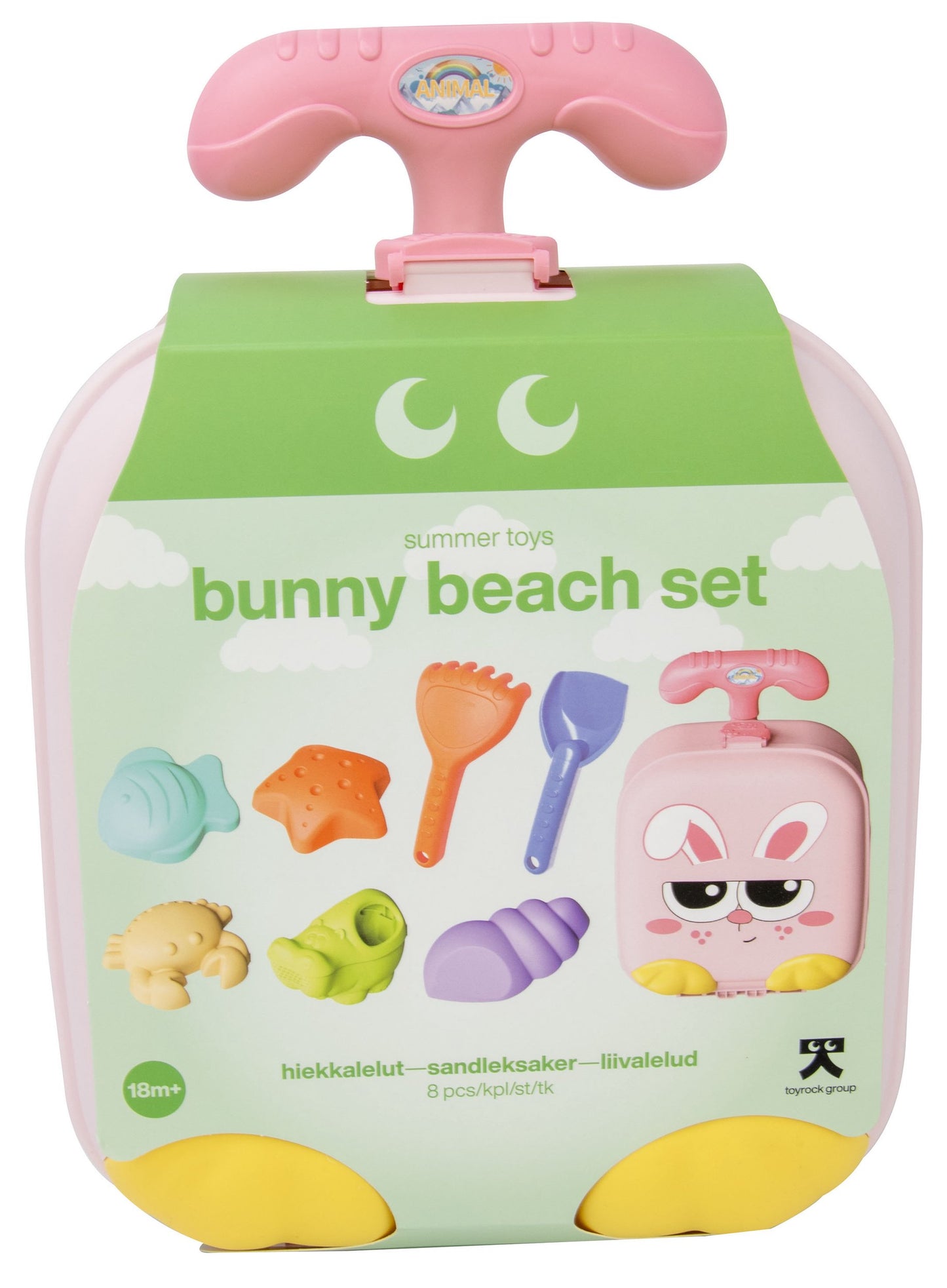 Beach Toy Set with Bunny Trolley, 8 Pieces