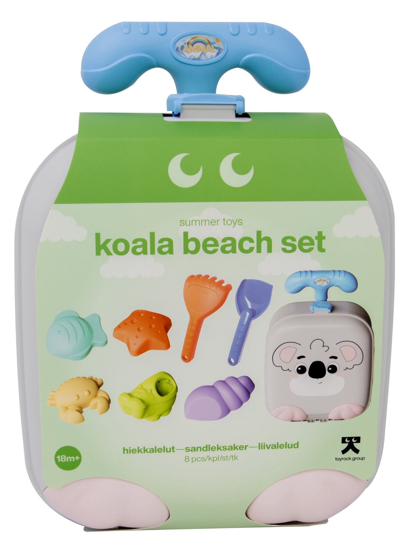 Beach Toy Set with Koala Trolley, 8 Pieces