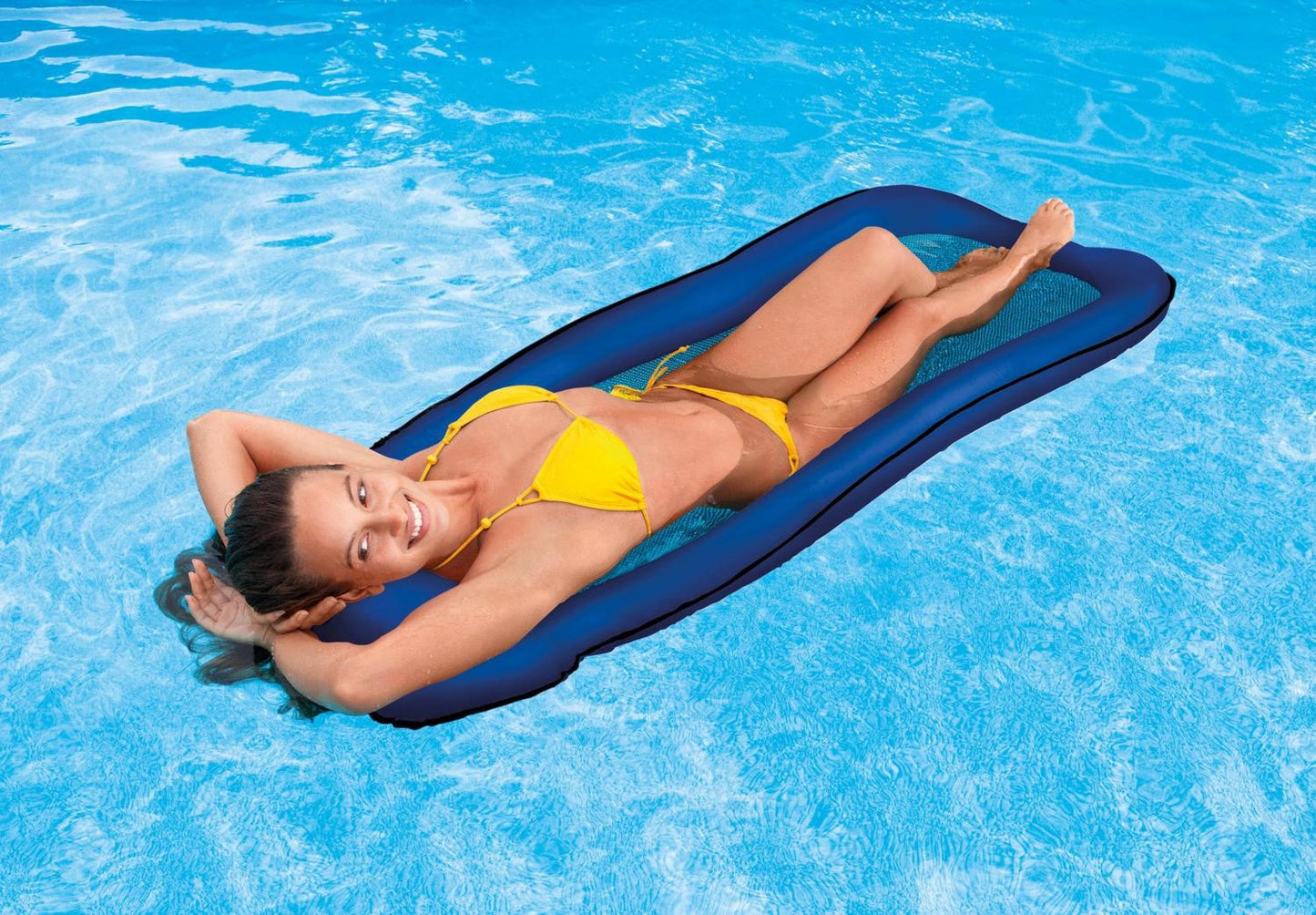 Beach mattress with a cooling net for swimming blue 58836 INTEX