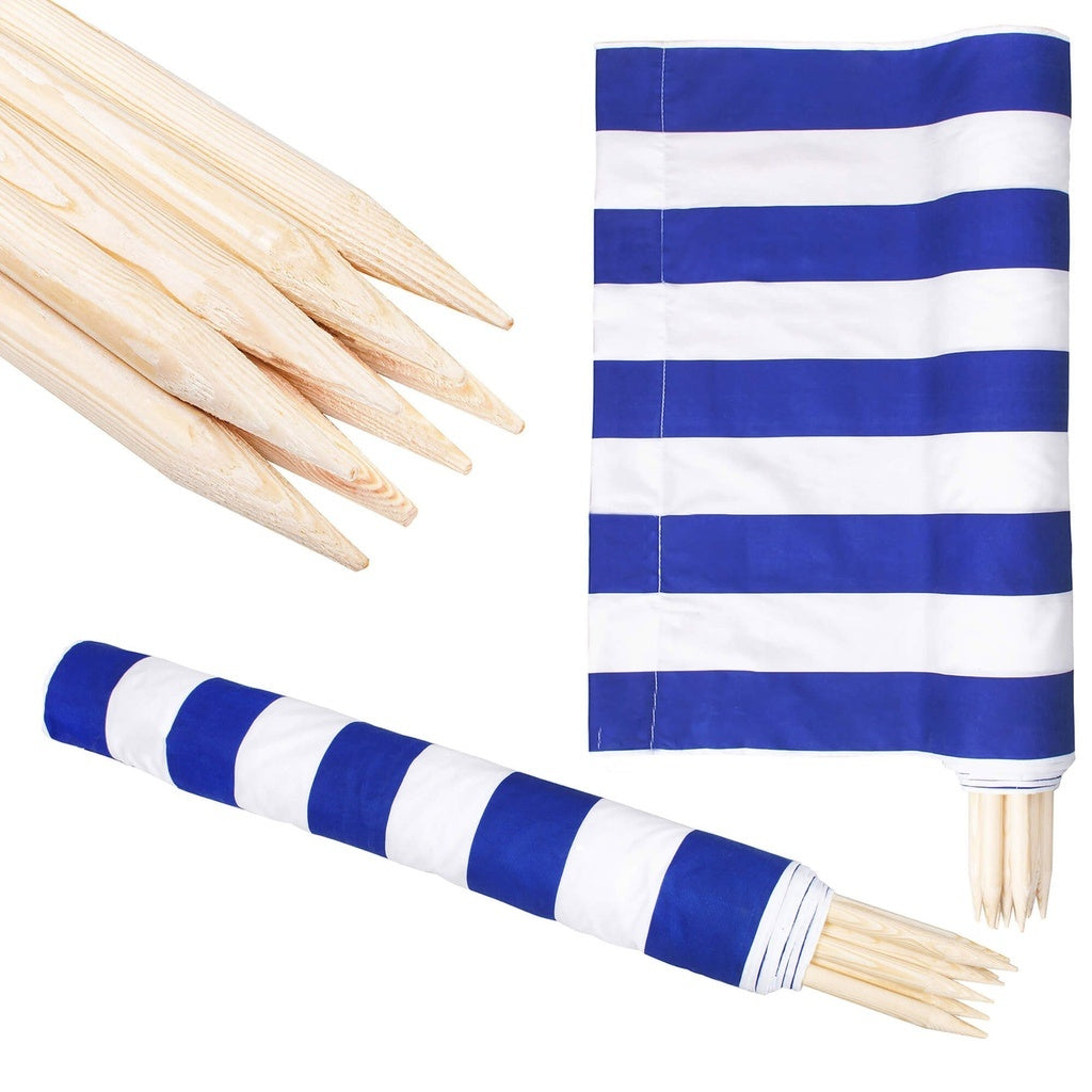 Beach screen 10m blue and white