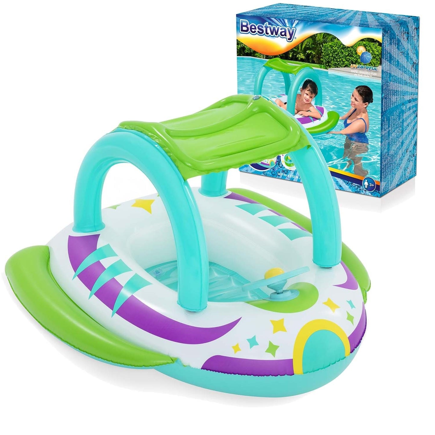 Beach swimming pontoon with roof 107 x 112 cm Bestway 34149