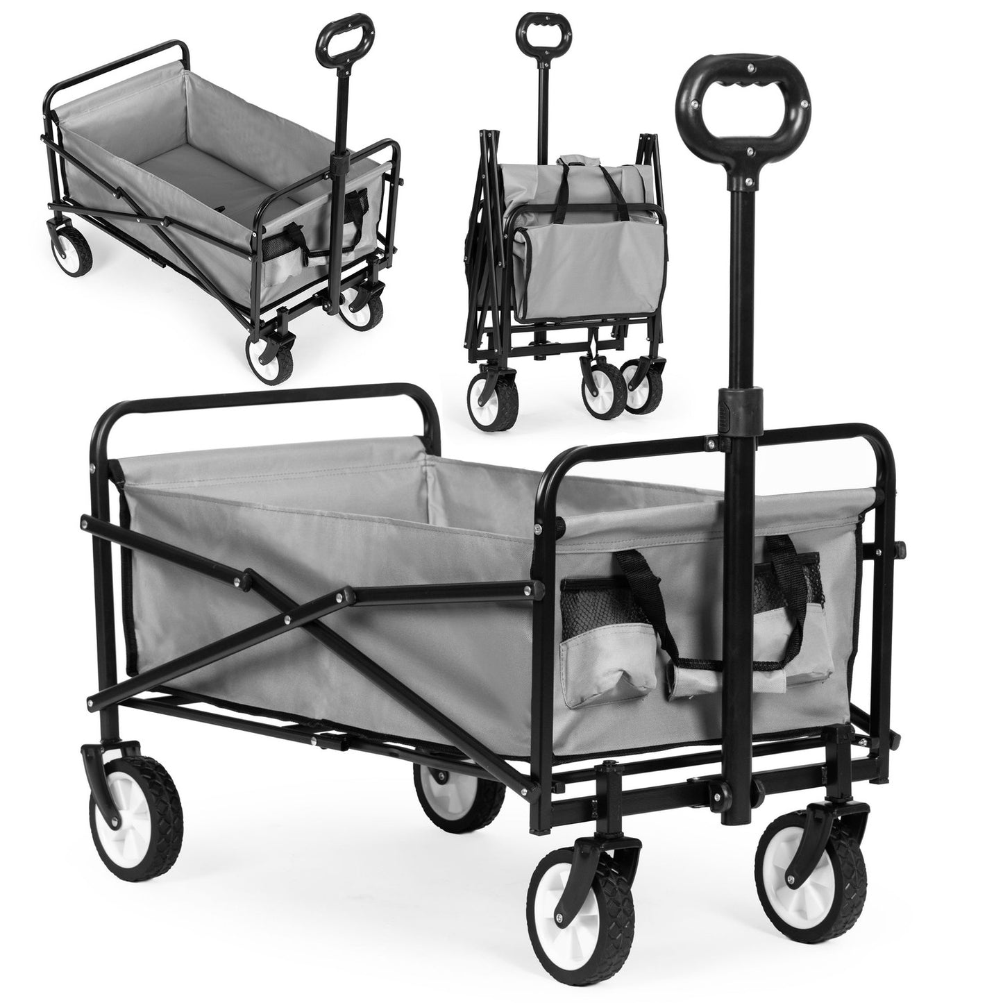 Beach transport garden trolley, foldable, gray, 48x90 cm, MultiGarden