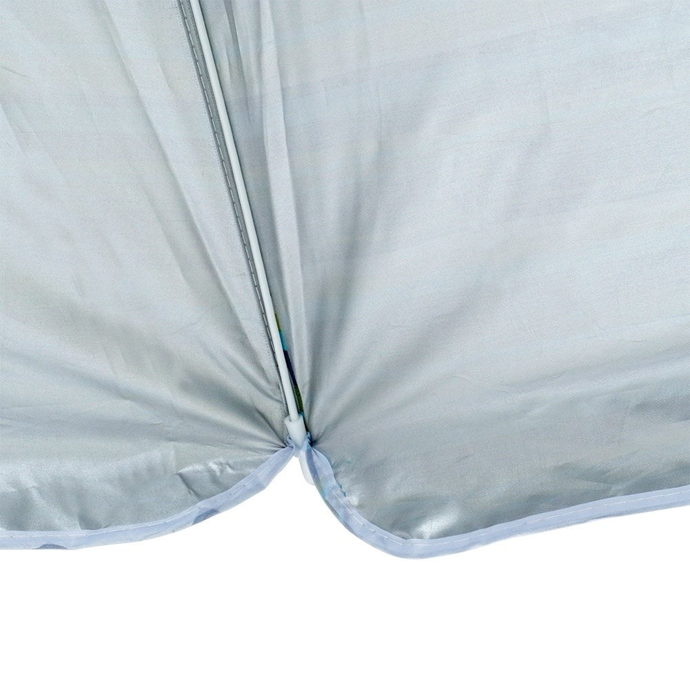 Beach umbrella with adjustable tilt and sun protection