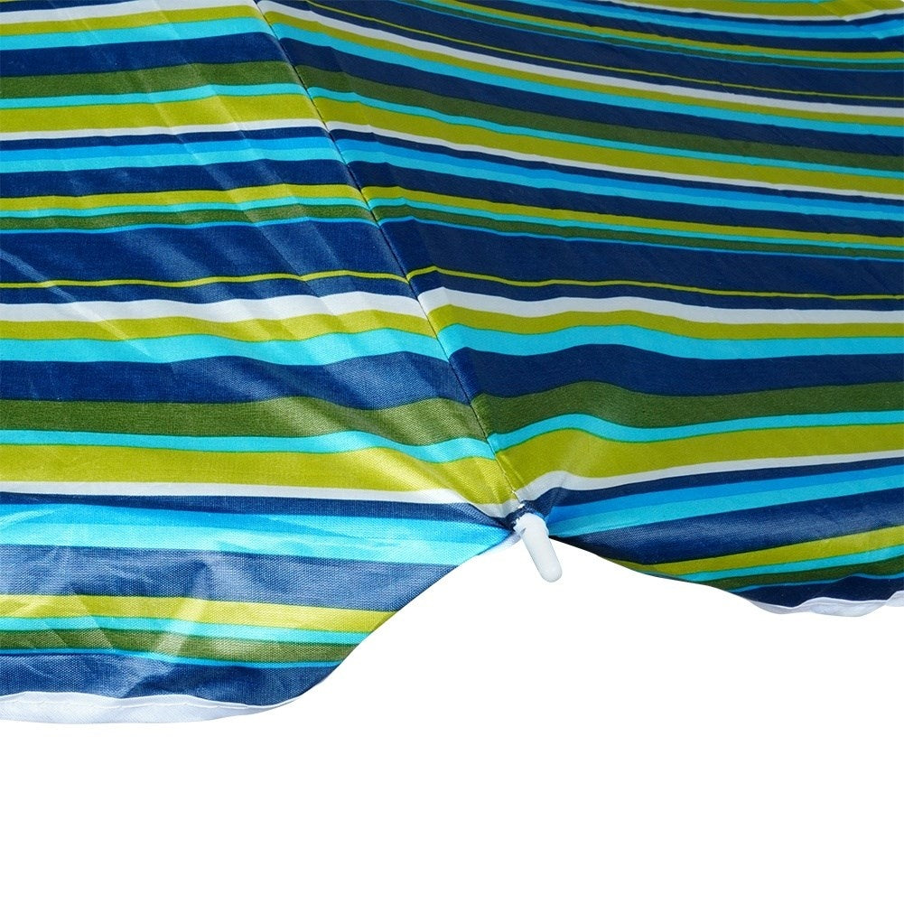 Beach umbrella with adjustable tilt and sun protection