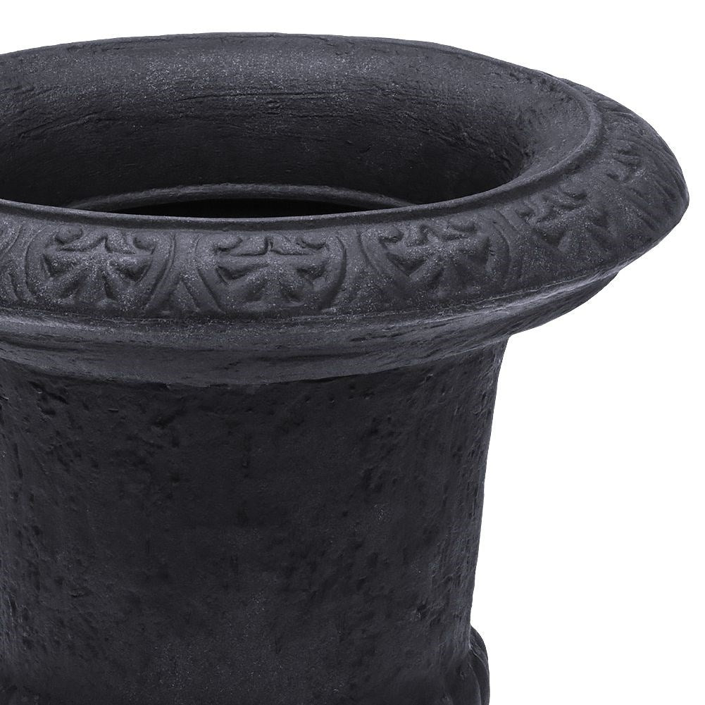 Beaker-pot in weather-resistant anthracite colored stone imitation