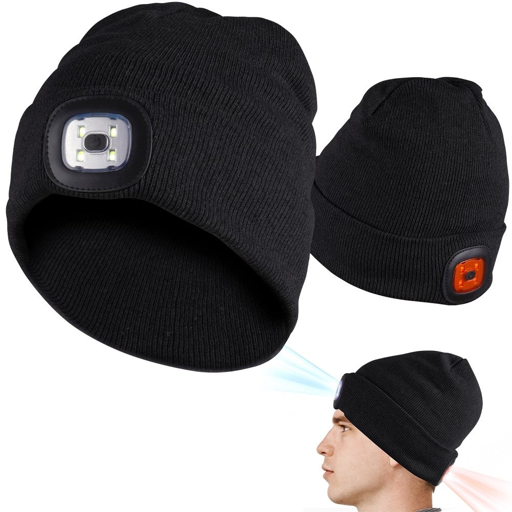 Beanie with LED lights: Perfect for running and walking