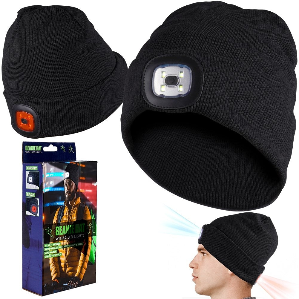 Beanie with LED lights: Perfect for running and walking