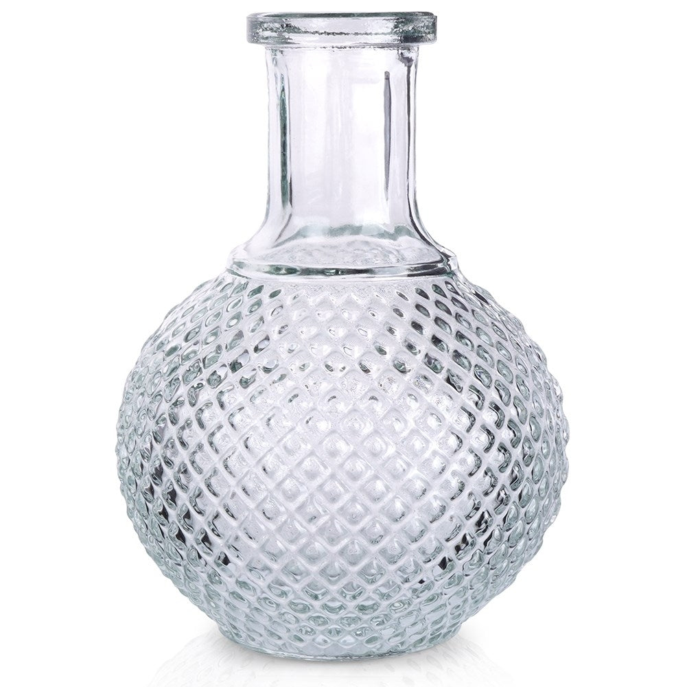 Beautiful glass vase with impressive patterns for flowers and decoration