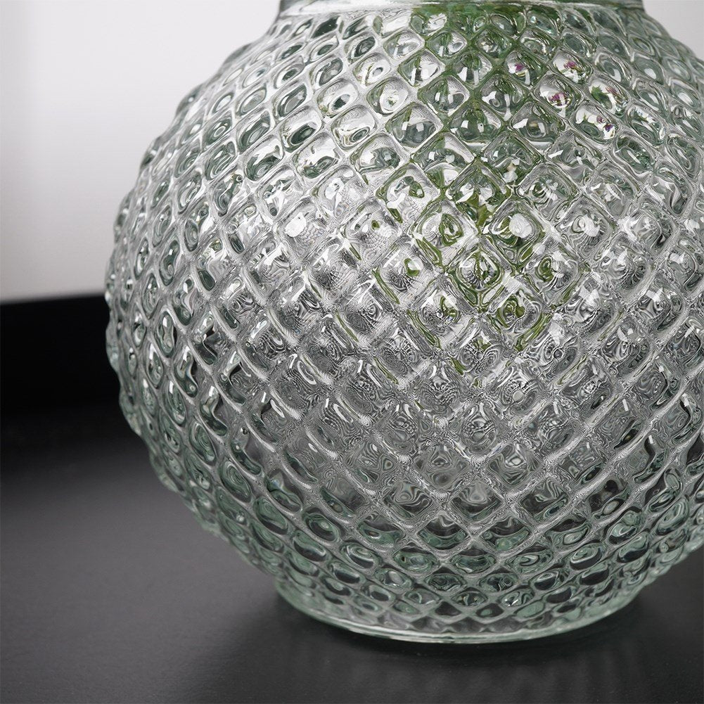 Beautiful glass vase with impressive patterns for flowers and decoration