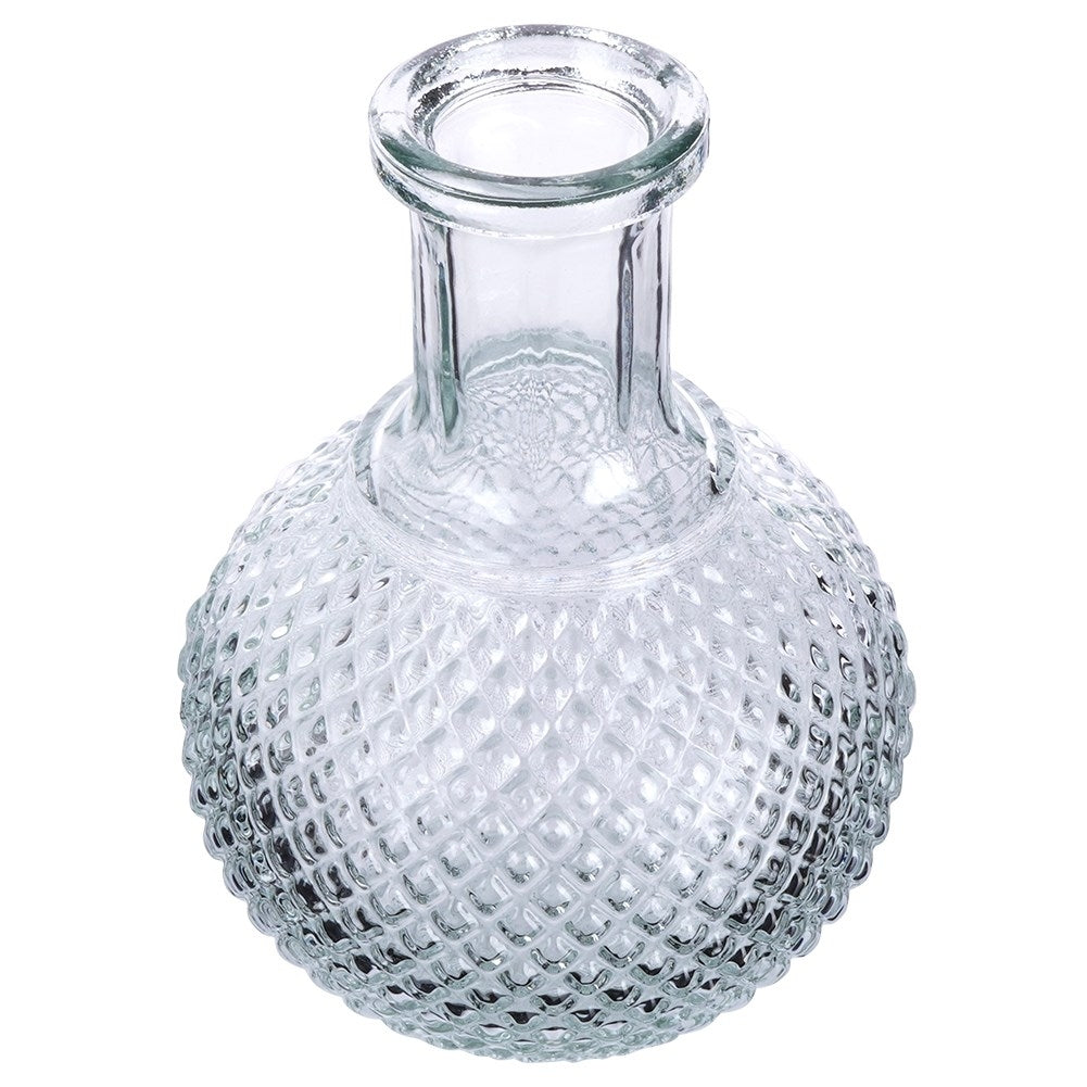 Beautiful glass vase with impressive patterns for flowers and decoration