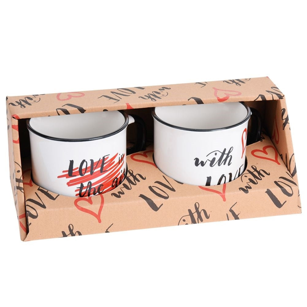 Beautiful mugs with decor in a gift box, 2-pack