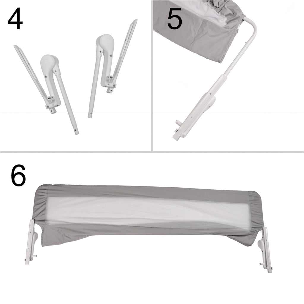 Bed Guard Rail, 200 cm, Gray, Safety Barrier